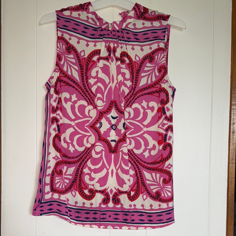 Pink Patterned Sleeveless Top